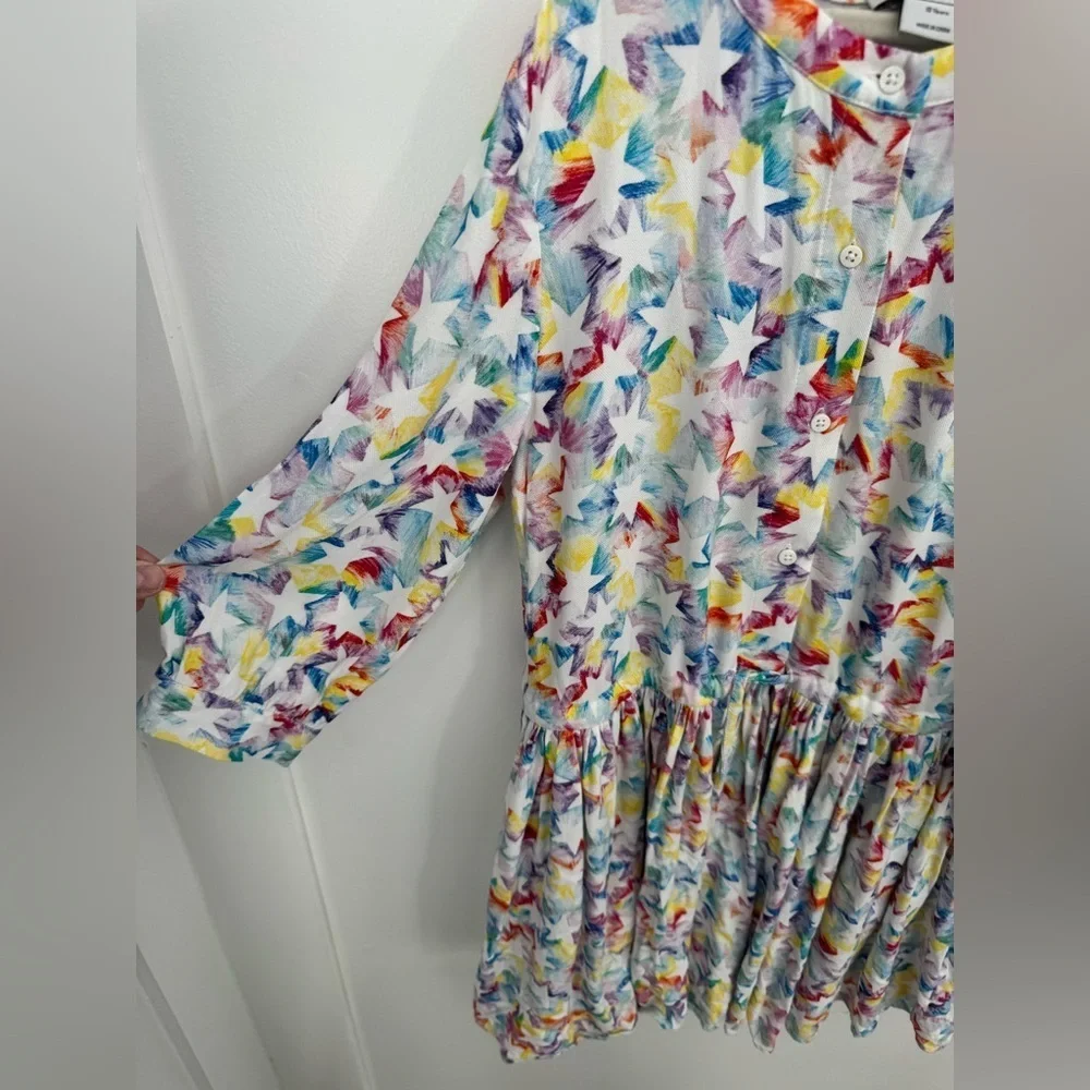 STELLA MACCARTNEY KIDS Rainbow Star Outline Skater Dress Size 10